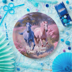 Beautiful Filly or Colt Gender Reveal Paper Plate