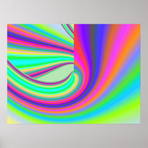 Beautiful fine art abstract digital fractal graphi poster