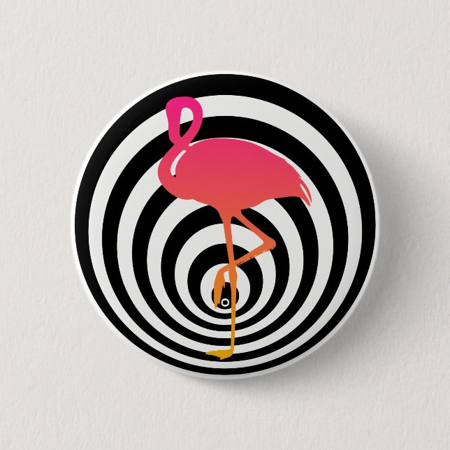 Beautiful flamingo in circles 2 inch round button (Front)