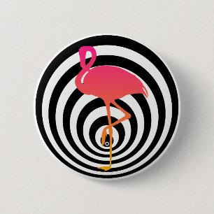 Beautiful flamingo in circles 2 inch round button
