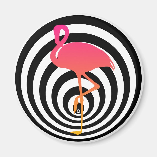 Beautiful flamingo in circles magnet (Front)