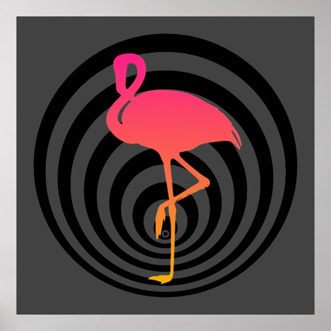 Beautiful flamingo in circles poster (Front)
