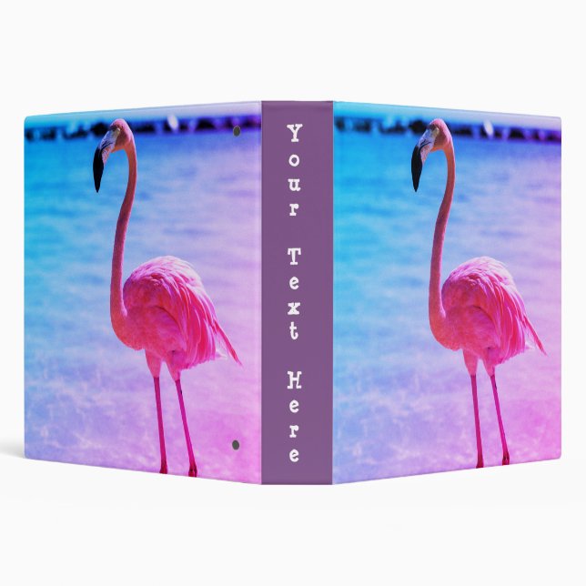 Beautiful Flamingo in the Water on a Beach Binder (Background)