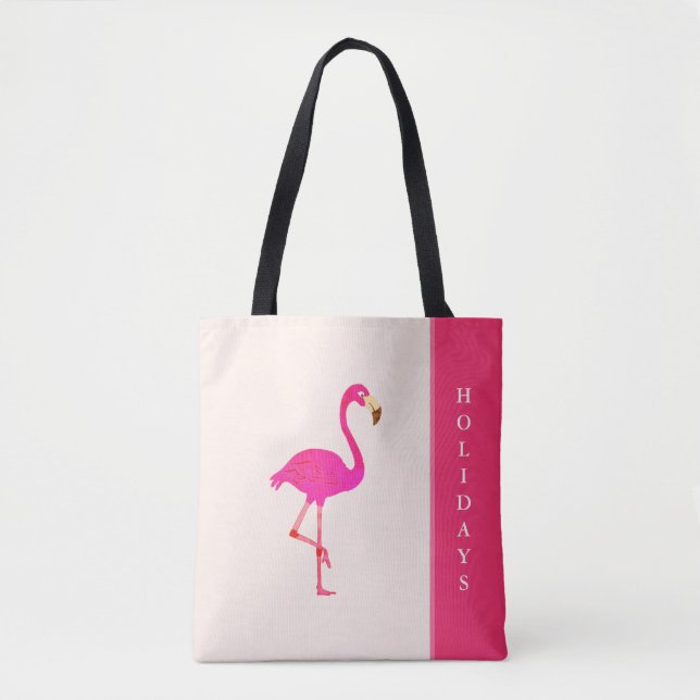 Beautiful Flamingo on Ivory Tote Bag (Front)