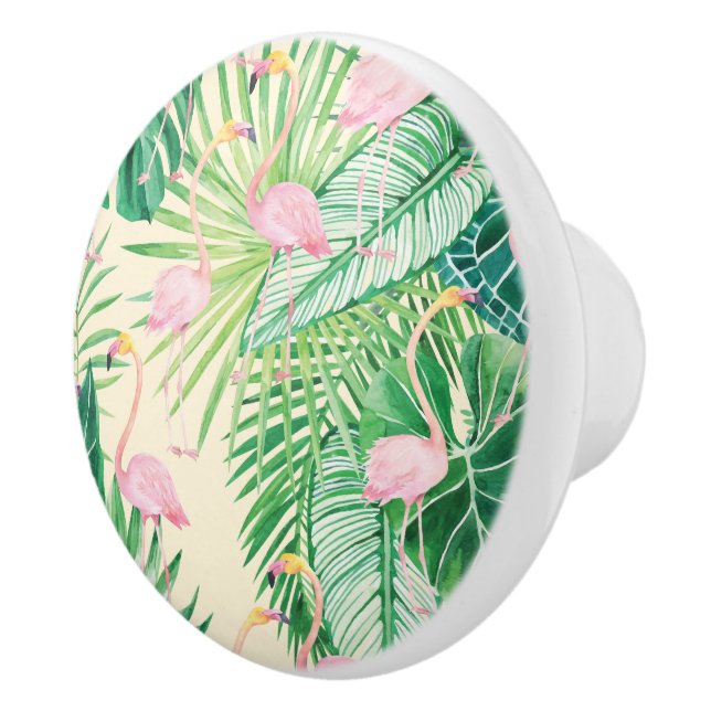 ★ Beautiful Flamingos Ceramic Knob (Right)
