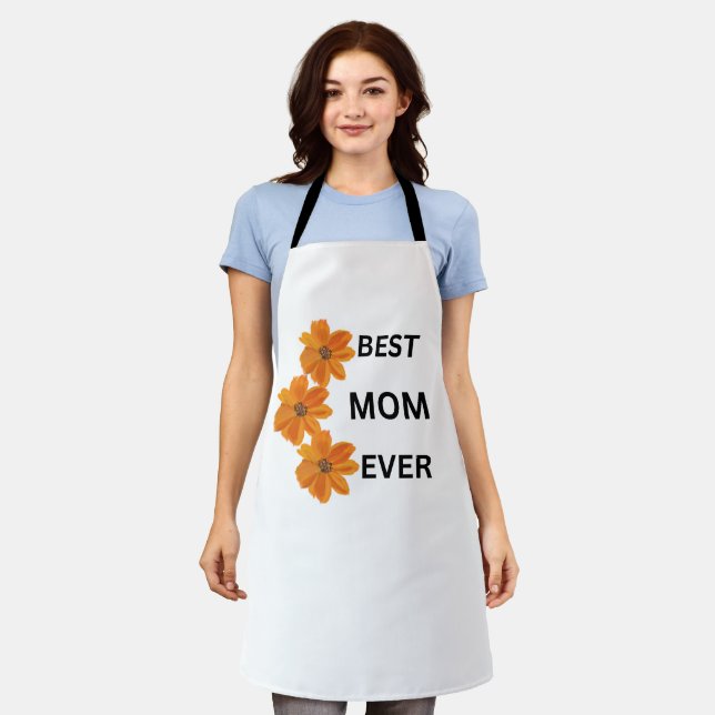 Beautiful Floral Apron for Mom (Worn)