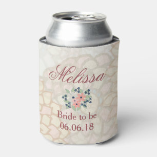 Beautiful Floral art bridal shower Can Cooler