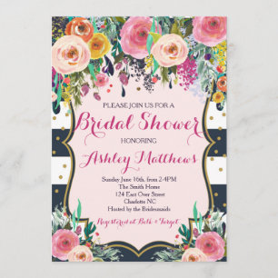 Beautiful Floral Baby Shower Invitation, Baby Invitation