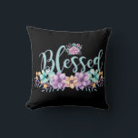 Beautiful Floral Blessed Throw Pillow<br><div class="desc">Floral Blessed Design</div>