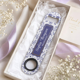Beautiful Floral Blue Bridesmaid Wedding Favour Ba Bar Key