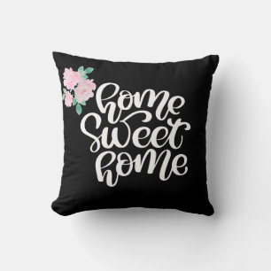Beautiful Floral Bouquet - Home Sweet Home Throw Pillow