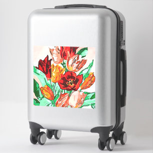 Beautiful Floral Bouquet Tulips Black Outline Art