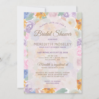 Beautiful Floral Bridal Shower Invitation