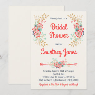 Beautiful Floral Bridal Shower Invitation