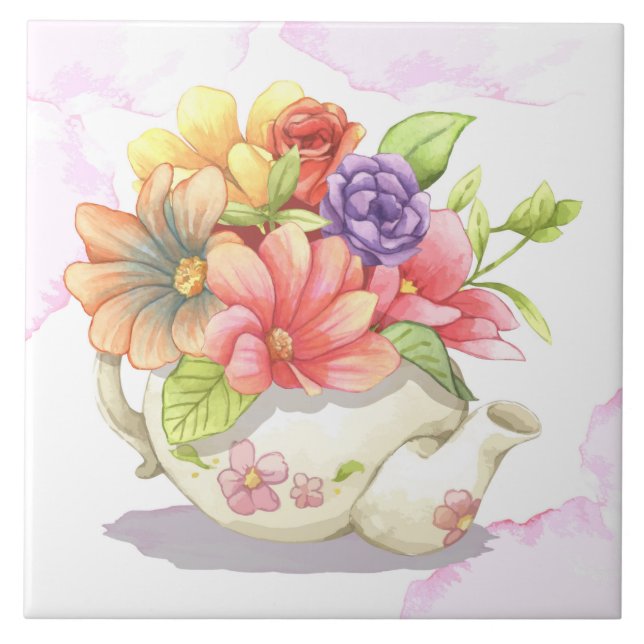 Beautiful Floral  Ceramic Tile (Front)