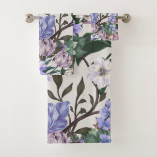  Beautiful  Floral Country Peacock Towel Set