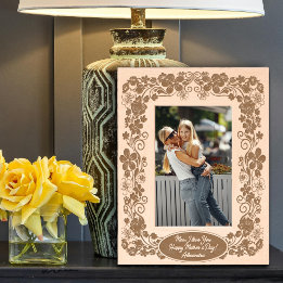 Beautiful Floral Decor Personalized Message Mother Etched Frames