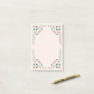 Beautiful floral decoration post-it notes