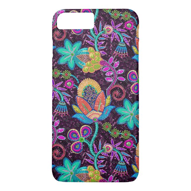 Beautiful Floral Design Glass Beads Look Case-Mate iPhone Case (Back)