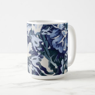 Beautiful Floral Design in Blue Hues Coffee Mug