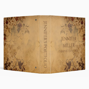 Beautiful floral design on vintage paper binder