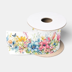 Beautiful Floral Display Satin Ribbon