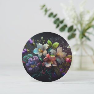Beautiful Floral Dot Art Mandala Insert Note Card