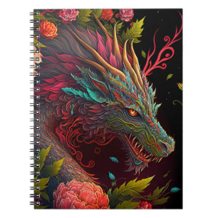 Beautiful Floral Dragon Notebook