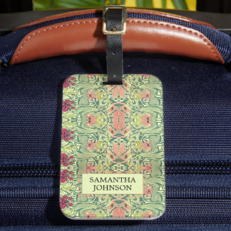 Beautiful Floral Elegant William Morris Inspired Luggage Tag