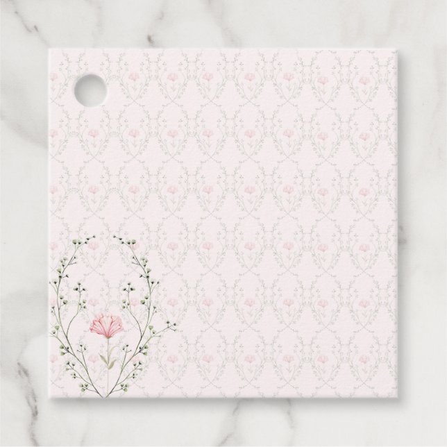 Beautiful Floral  Favour Tags (Front)