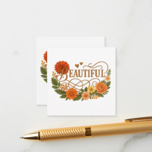 Beautiful Floral Gold Enclosure Card   Elegant 