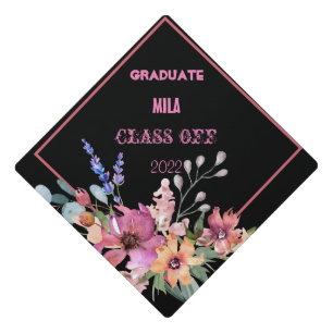Beautiful floral graduation cap topper