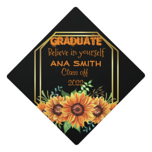 Beautiful floral graduation cap topper