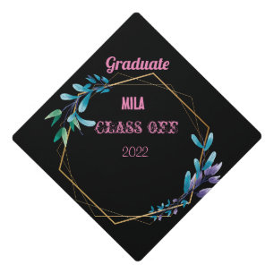 Beautiful floral graduation cap topper