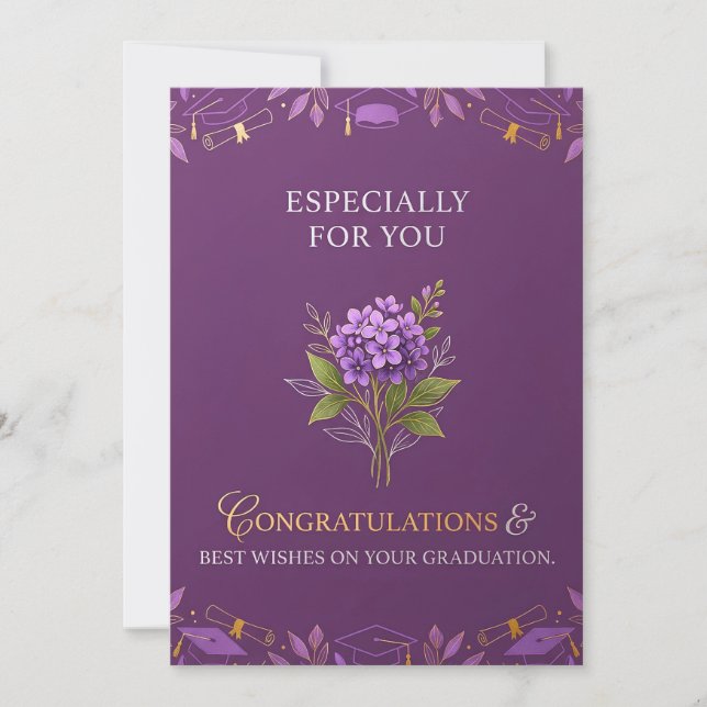 Beautiful Floral Graduation Card   (Front)