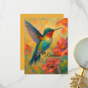 Beautiful Floral Hummingbird Greeting Card