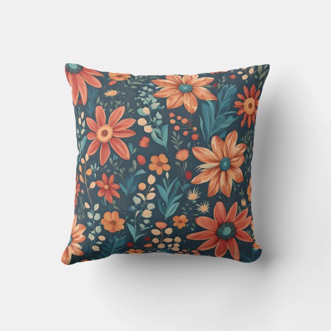 Beautiful Floral Inspiration  Throw Pillow (Back)