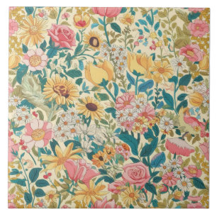 Beautiful floral intricate minimalist design big tile