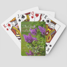 Beautiful Floral Lilac Personalized Playing Cards