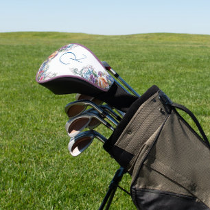 Beautiful Floral Monogrammed  Golf Head Cover