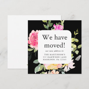 Beautiful Floral Moving Announcement New Address 