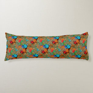 Beautiful Floral Multicolored Pattern Red Blue Body Pillow