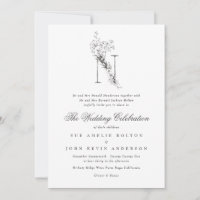 Beautiful Floral 'N' Monogram Sketched Wedding