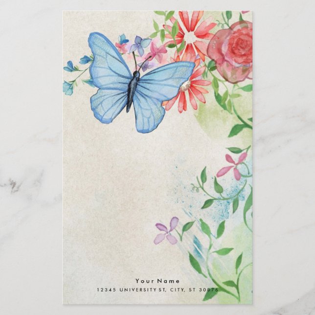 Beautiful Floral Nature Stationery (Front)