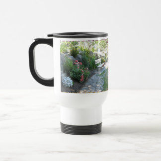 Beautiful Floral Park Bench Travel Mug