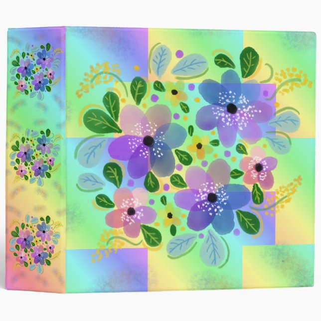 Beautiful Floral Pastel Design Binder (Front/Spine)
