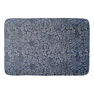 Beautiful Floral Pattern Bird Flowers Blue Anemone Bath Mat