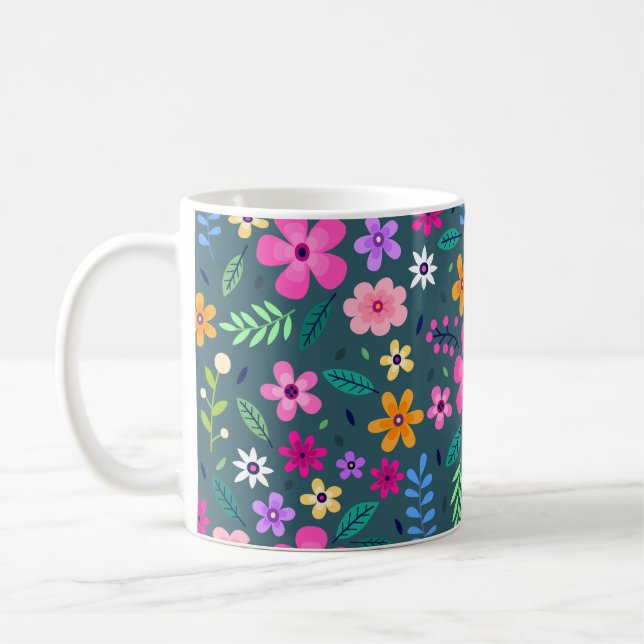 Beautiful Floral Pattern Coffee Mug (Left)