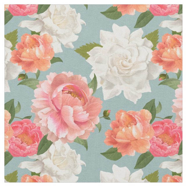 Beautiful Floral Pattern Fabric (Close Up)