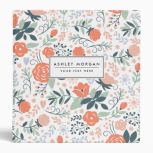 Beautiful Floral Pattern Girly Binder